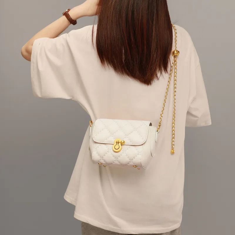 MILLIE'S Cow Leather Shoulder Bag, Crossbody Bag Regular Women's Milkshake White-1