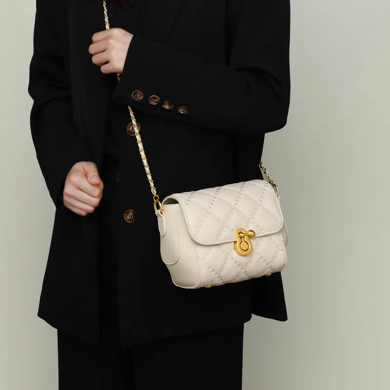 MILLIE'S Cow Leather Shoulder Bag, Crossbody Bag Regular Women's Milkshake White-2