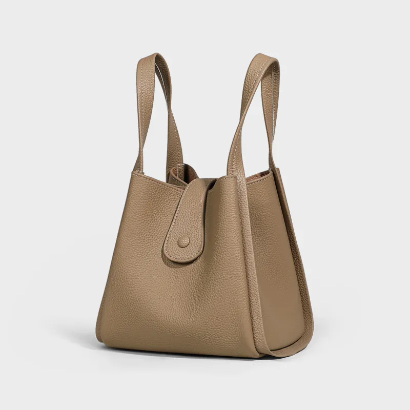 MILLIE'S Cow Leather One Shoulder Handbag Regular Women's Elephant Gray/Ecru-2
