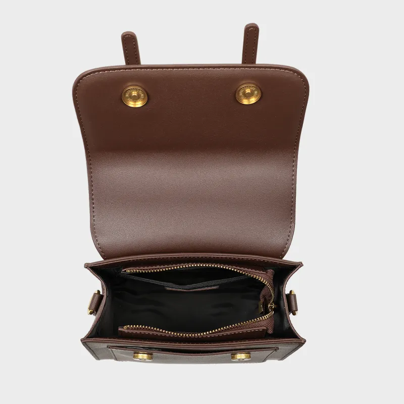 MILLIE'S Synthetic Leather Satchel Bag Backpack Regular Women's Coffee-5