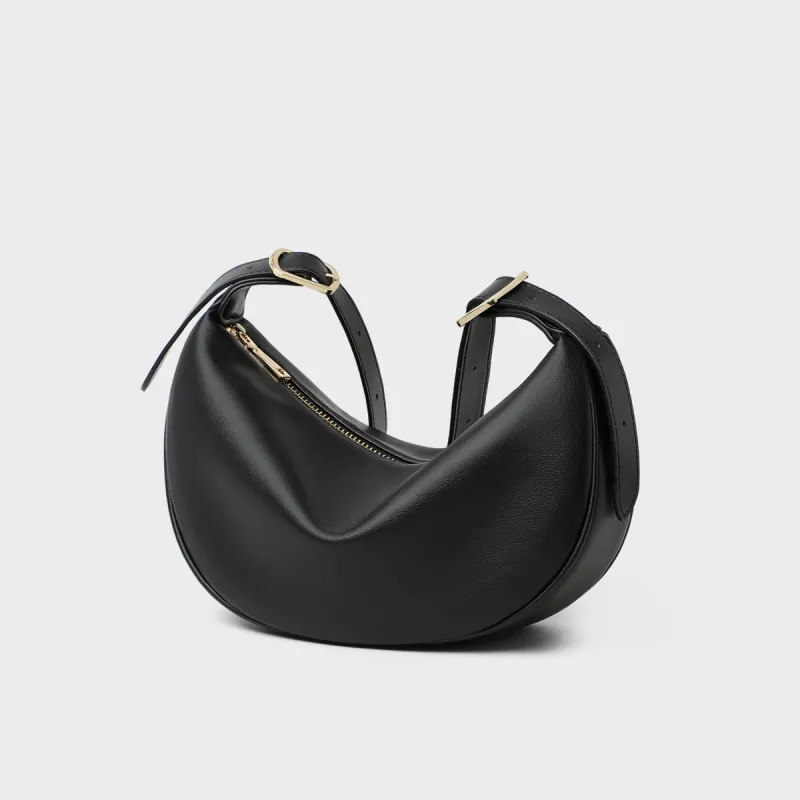 MILLIE'S Synthetic Leather Underarm Crossbody Bag, Shoulder Bag Regular Women's Black/White-3