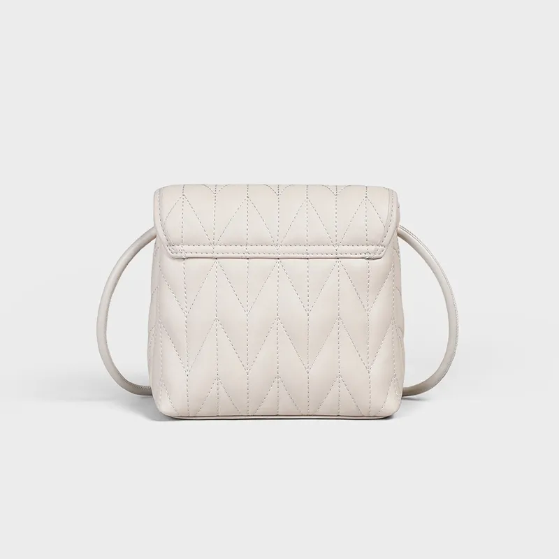 MILLIE'S Cow Leather With Synthetic Leather Underarm Shoulder Bag Regular Women's Ecru-4