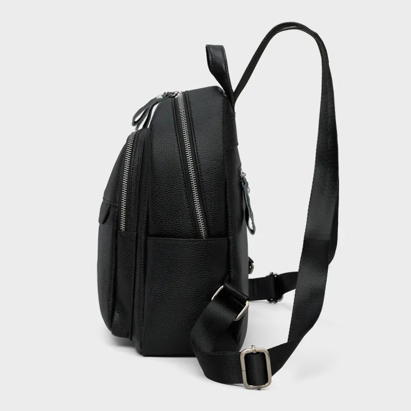 MILLIE'S Cow Leather Backpack Regular Women's Black-4