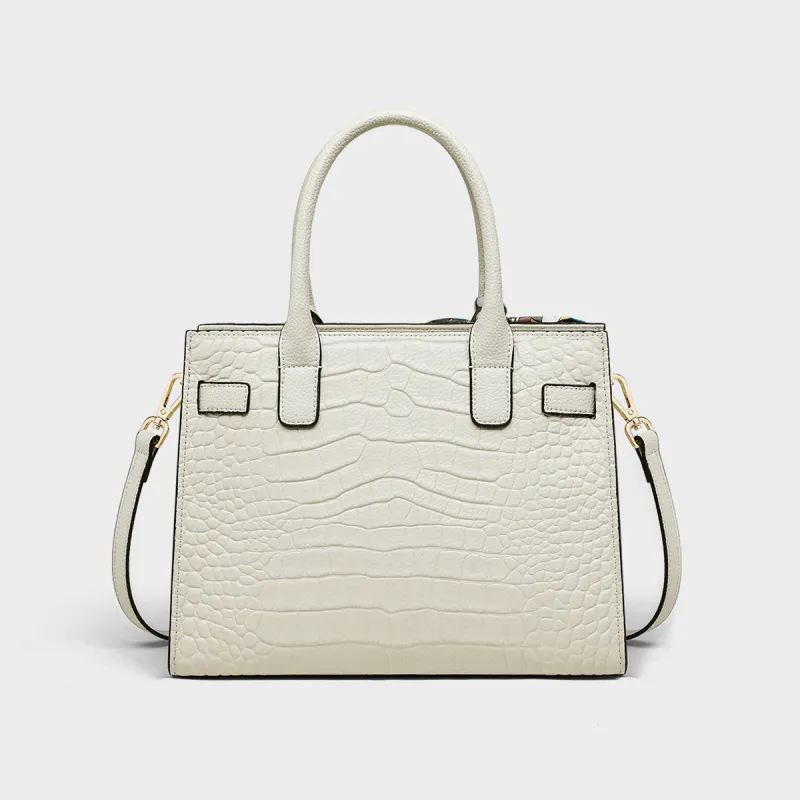 MILLIE'S Cow Leather Shoulder Bag, Crossbody Bag, Handbag Regular Women's White/Blue-4