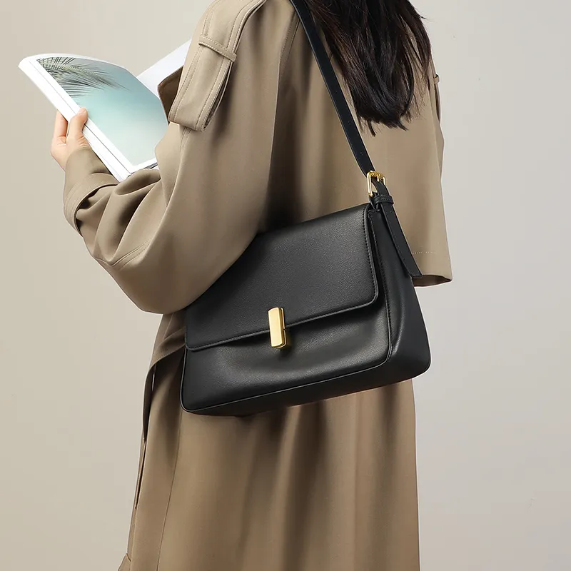 MILLIE'S Synthetic Leather Crossbody Bag, Shoulder Bag Regular Women's Midnight Black-1