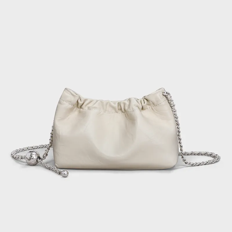 MILLIE'S Cow Leather Patchwork Synthetic Leather Shoulder Bag Crossbody Bag Regular Women's Silver/Ecru-9