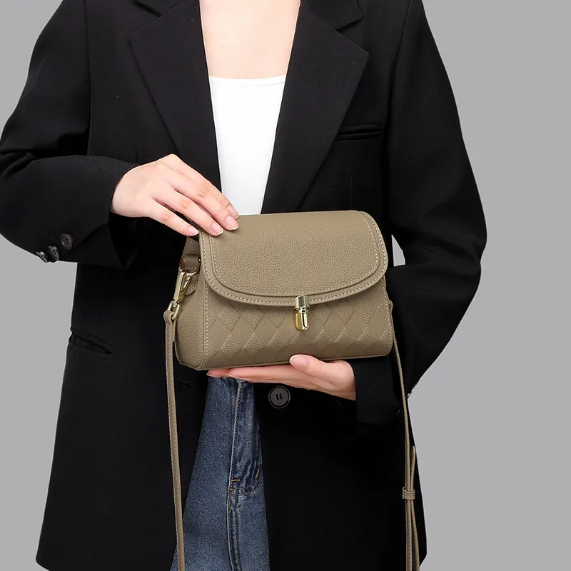 MILLIE'S Cow Leather Crossbody Bag, Shoulder Bag Regular Women's Khaki-3