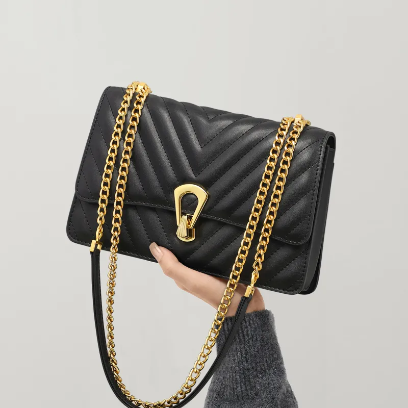 MILLIE'S Cow Leather Underarm Crossbody Bag, Shoulder Bag Regular Women's Black-1