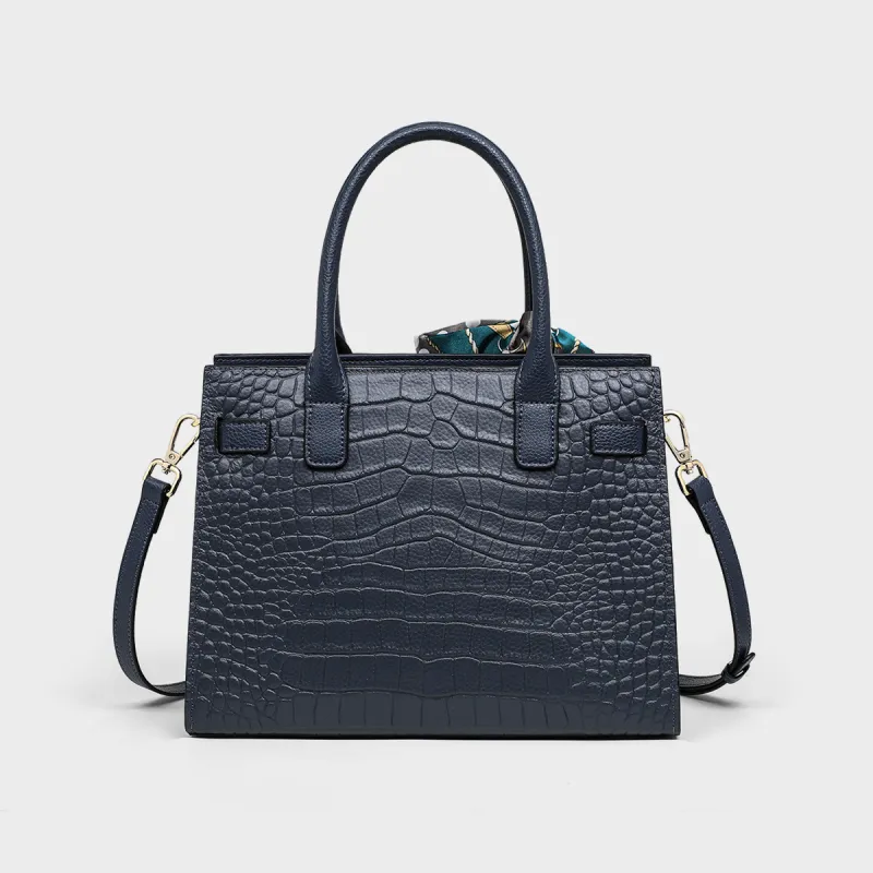 MILLIE'S Cow Leather Shoulder Bag, Crossbody Bag, Handbag Regular Women's White/Blue-10