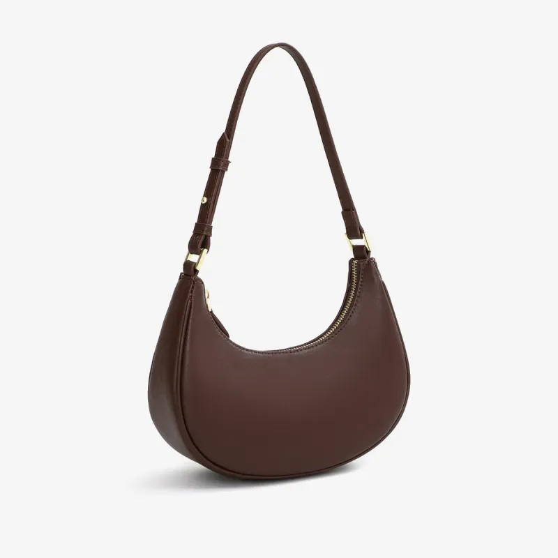 MILLIE'S Cow Leather Crescent Baguette Bag Handbag, Shoulder Bag Regular Women's Russet-5