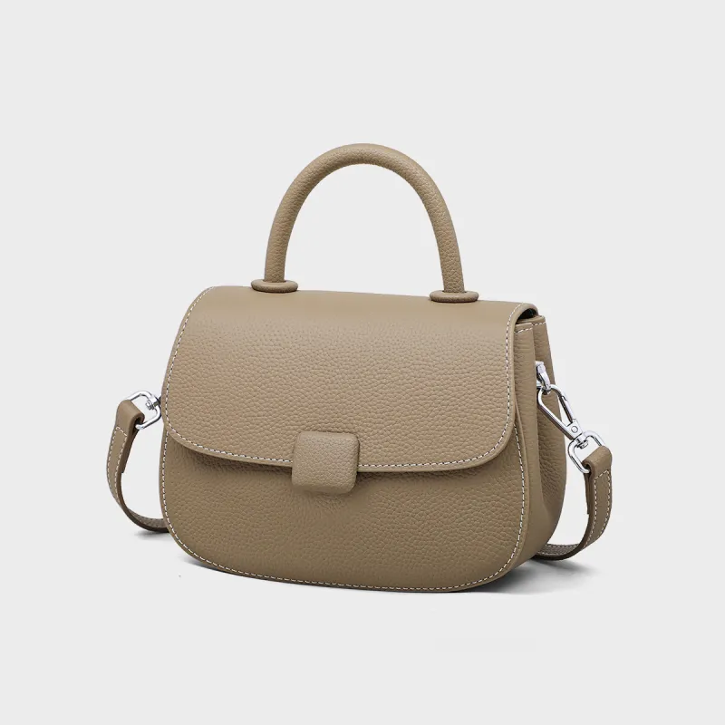MILLIE'S Cow Leather Shoulder Bag, Crossbody Bag, Handbag Regular Women's Elephant Gray-1