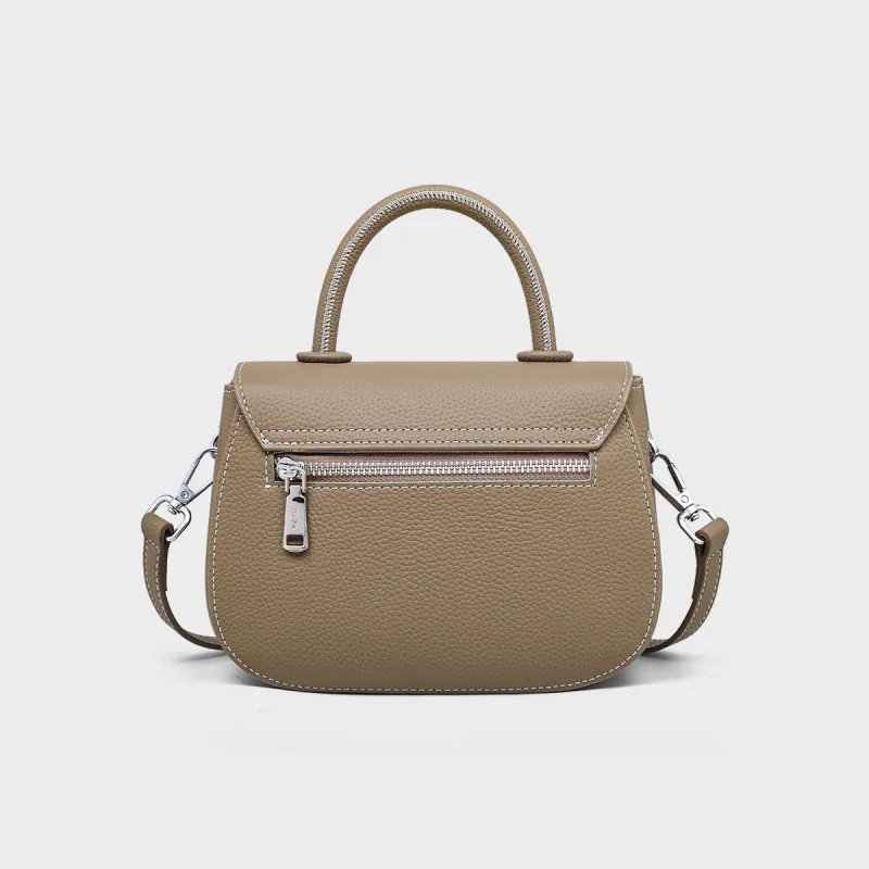 MILLIE'S Cow Leather Shoulder Bag, Crossbody Bag, Handbag Regular Women's Elephant Gray-3