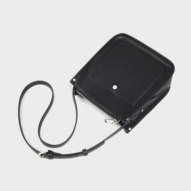 MILLIE'S Cow Leather Patchwork Synthetic Leather Shoulder Bag Crossbody Bag Regular Women's Black/White-3