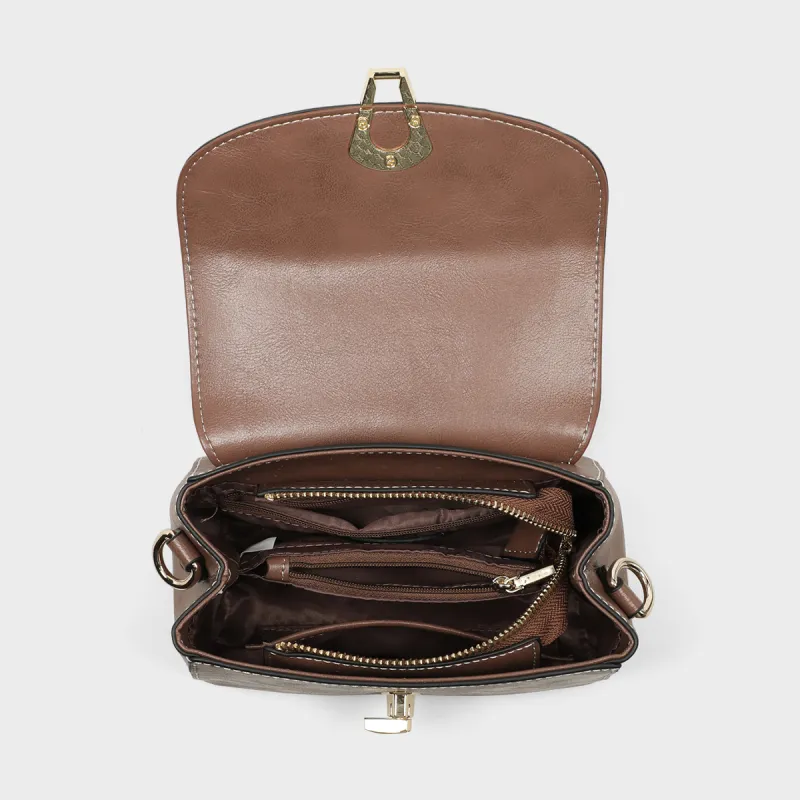 MILLIE'S Cow Leather Underarm Crossbody Bag, Shoulder Bag, Small Square Bag Regular Women's Coffee-5