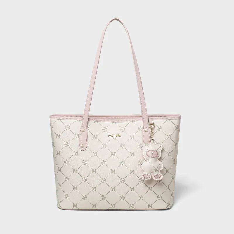 MILLIE'S Synthetic Leather Tote Bag, Shopping Bag, Portable Underarm Shoulder Bag Regular Women's Pink-2