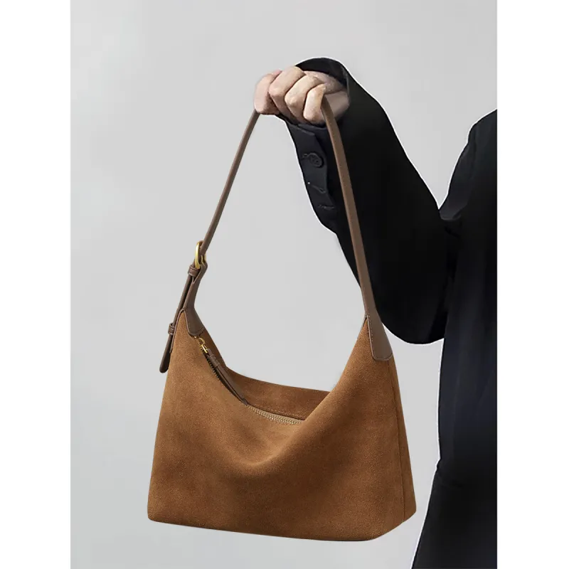 MILLIE'S Cow Leather Portable Crossbody Bag, Shoulder Bag, Underarm Tote Women's Coffee/Brown-11