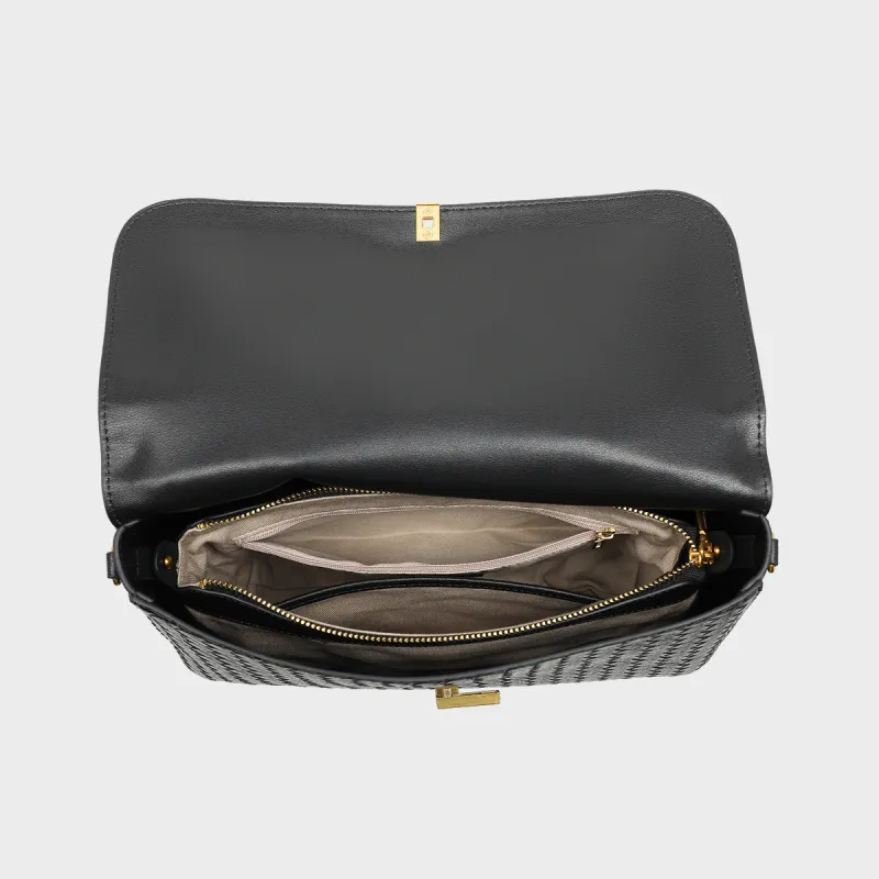 MILLIE'S Cow Leather Tote Crossbody Bag, Shoulder Bag, Chain Shoulder Bag Regular Women's Black-5
