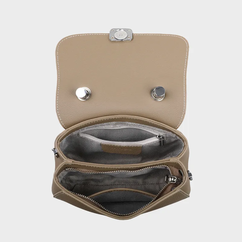 MILLIE'S Cow Leather Shoulder Bag, Crossbody Bag, Handbag Regular Women's Elephant Gray-4