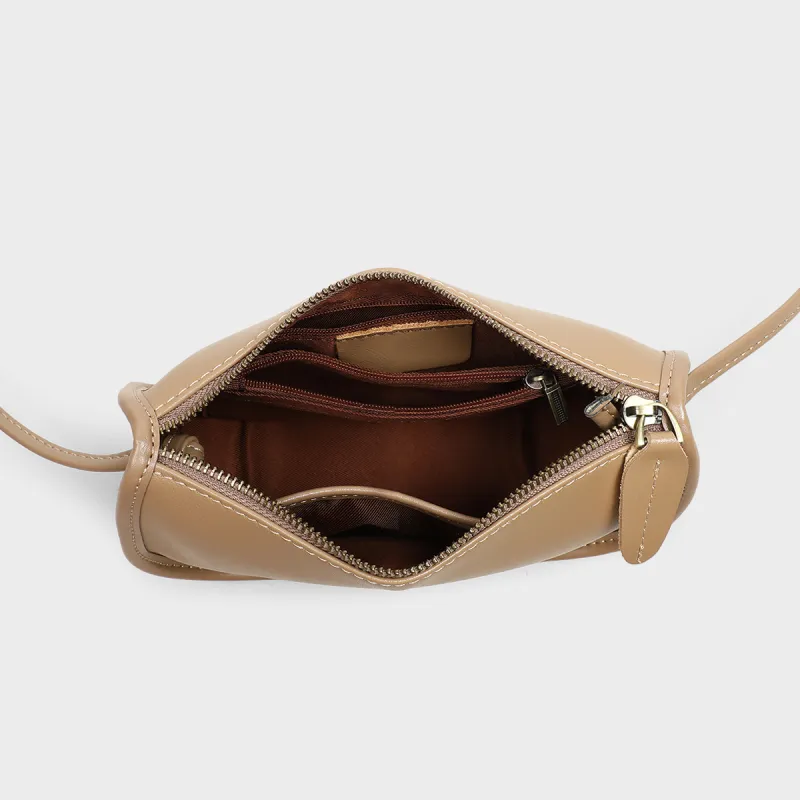 MILLIE'S Cow Leather Shoulder Bag, Crossbody Bag Regular Women's Apricot-5