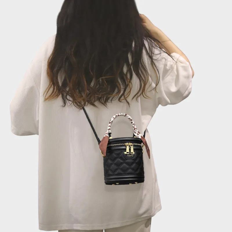 MILLIE'S Synthetic Leather Patchwork With Cow Leather Handbags Crossbody Bags Regular Women's Black-4