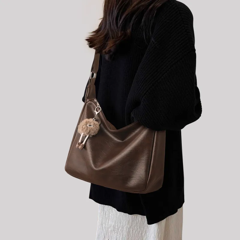 MILLIE'S Synthetic Leather Shoulder Bag Crossbody Bag Hobo Bag Regular Women's Coffee/Black-6