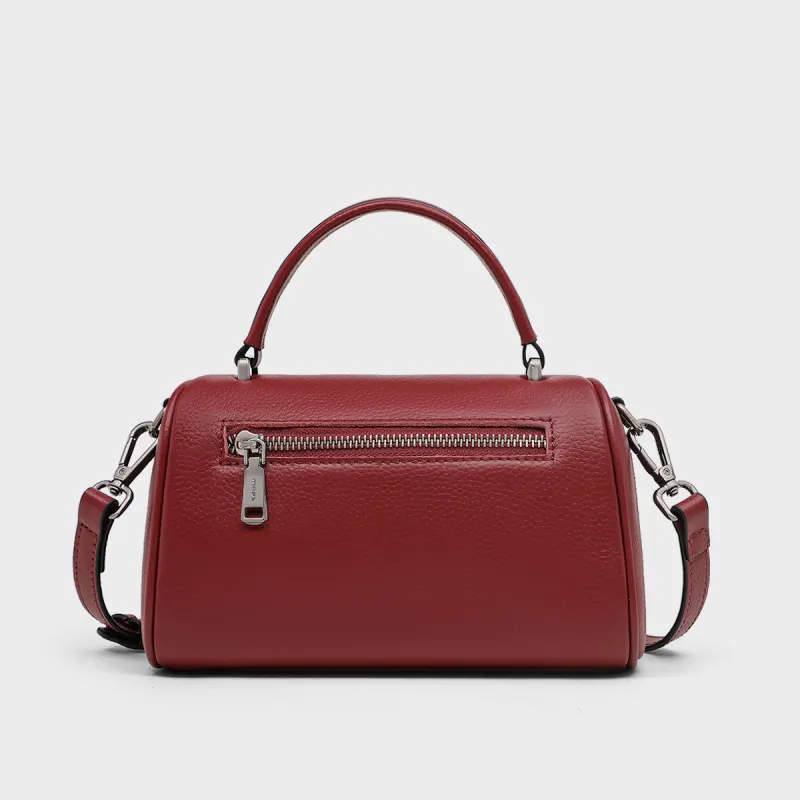MILLIE'S Cow Leather Handbag, Shoulder Bag, Crossbody Bag, Boston Bag Regular Women's Black/Burgundy/Khaki-9