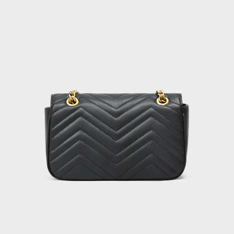 MILLIE'S Cow Leather Underarm Shoulder Bag, Crossbody Small Square Bag Regular Women's Black-5