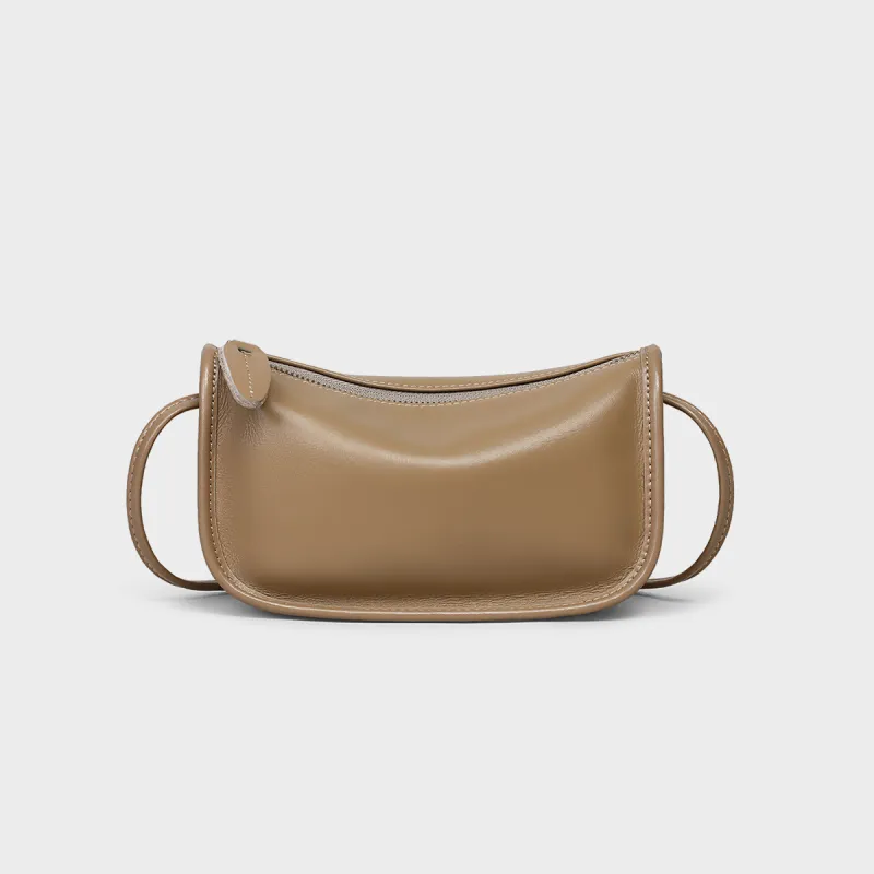 MILLIE'S Cow Leather Shoulder Bag, Crossbody Bag Regular Women's Apricot-3