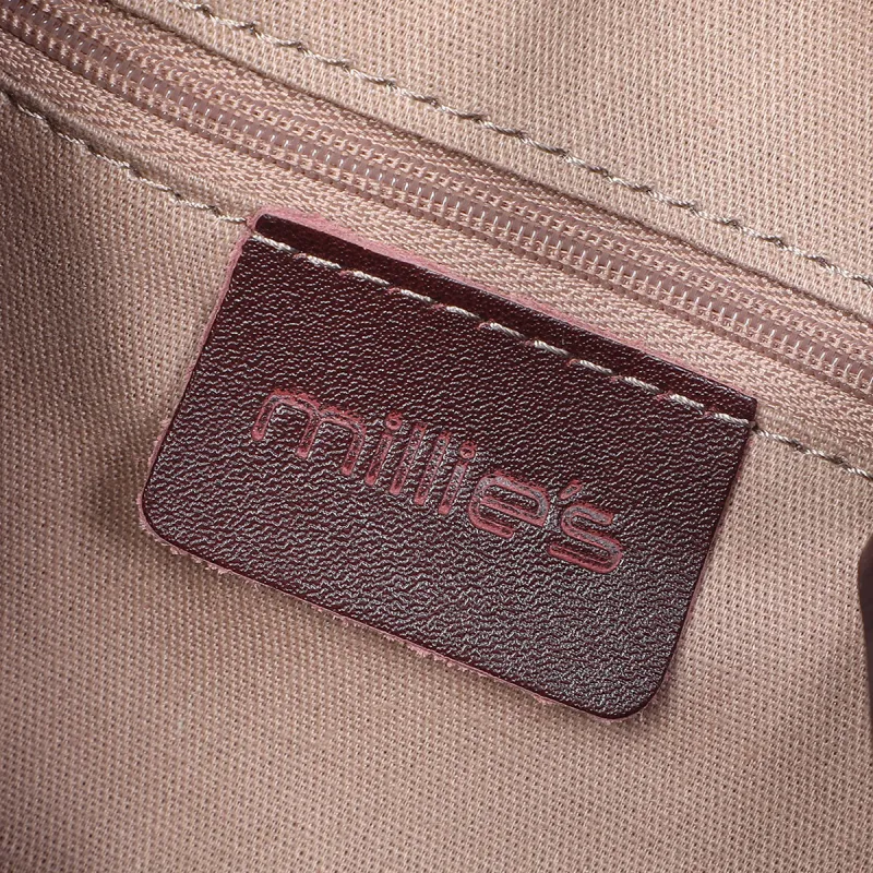 MILLIE'S Cow Leather Tote Shopping Bag Underarm Shoulder Bag Regular Women's Lilac-6