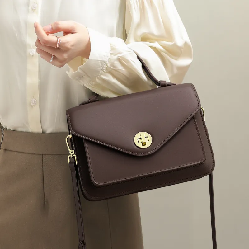 MILLIE'S Cow Leather Synthetic Leather Crossbody Handbags Regular Women's Vintage Brown-3