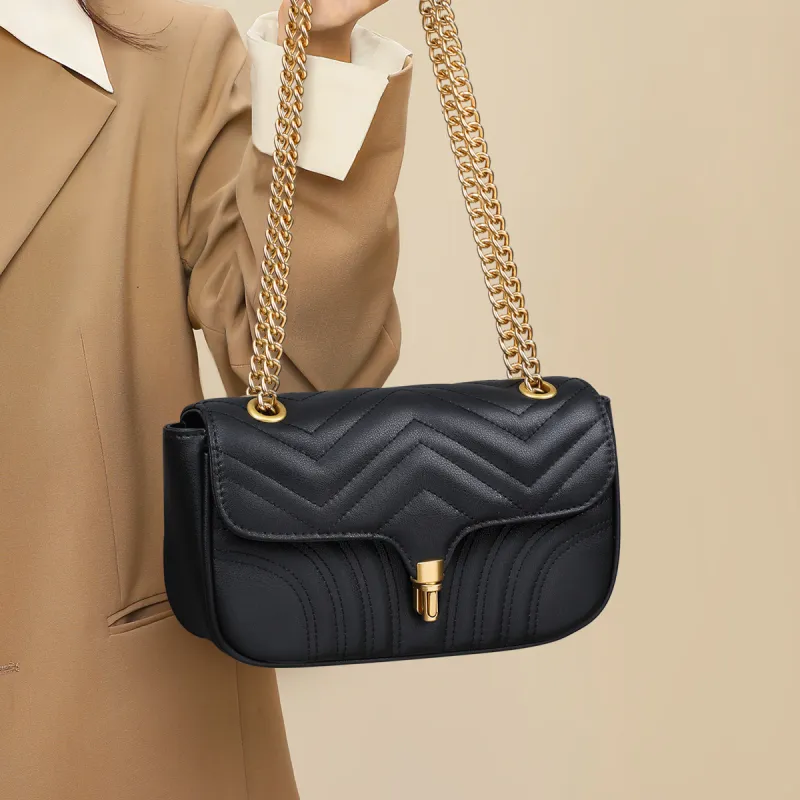 MILLIE'S Cow Leather Underarm Shoulder Bag, Crossbody Small Square Bag Regular Women's Black-2