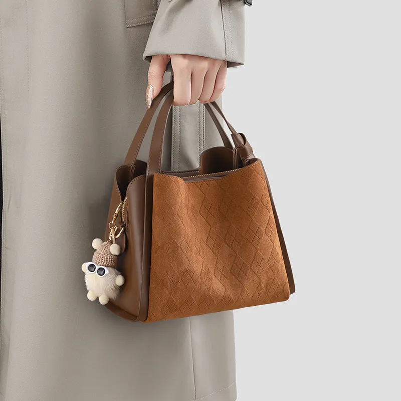 MILLIE'S Fabric, Synthetic Leather Shoulder Bag, Crossbody Bag, Handbag Regular Women's Brown-1