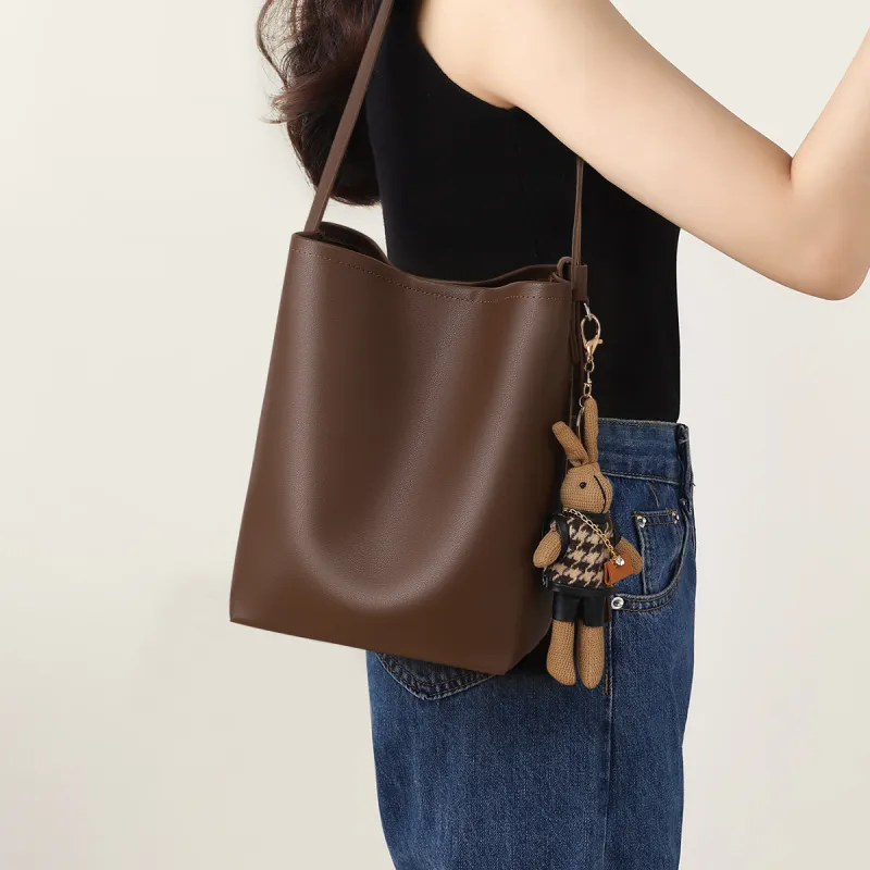 MILLIE'S Cow Leather Underarm Tote, Crossbody Bag, Shoulder Bag Regular Women's Coffee-1