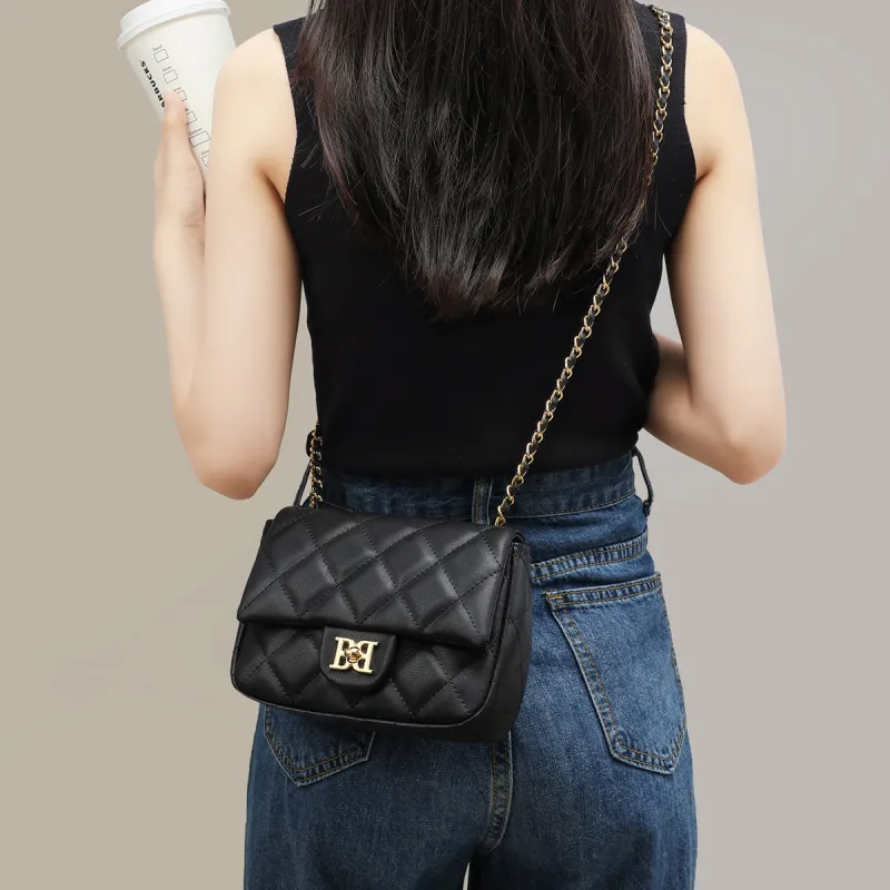 MILLIE'S Cow Leather Underarm Shoulder Bag, Crossbody Bag Trumpets Women's Black-3