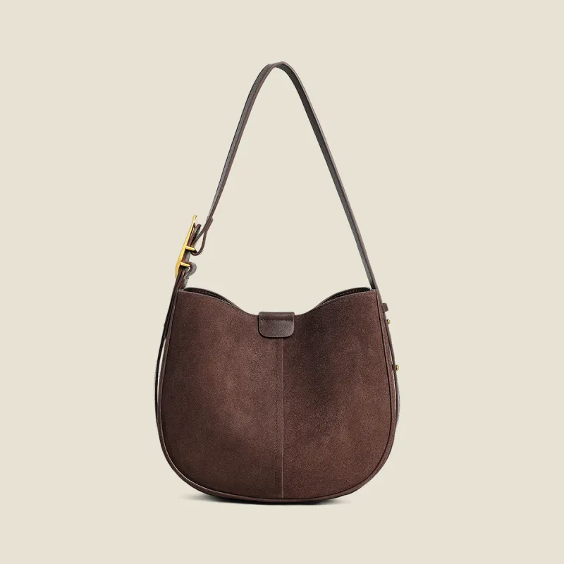 MILLIE'S Cow Leather Crossbody Bag Shoulder Bag Saddle Bag Regular Women's Coffee/Burgundy-3