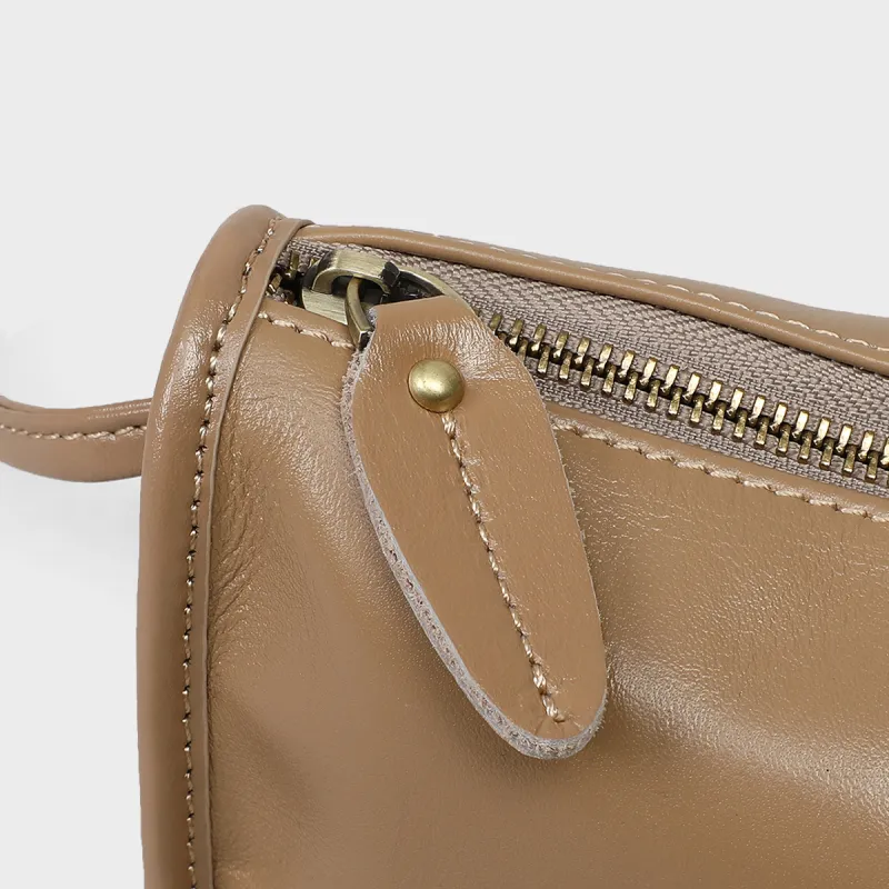 MILLIE'S Cow Leather Shoulder Bag, Crossbody Bag Regular Women's Apricot-6