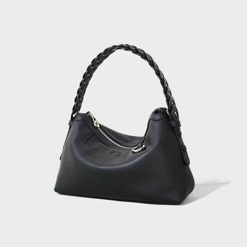 MILLIE'S Cow Leather Shoulder Bag, Crossbody Bag, Handbag Regular Women's Black-1