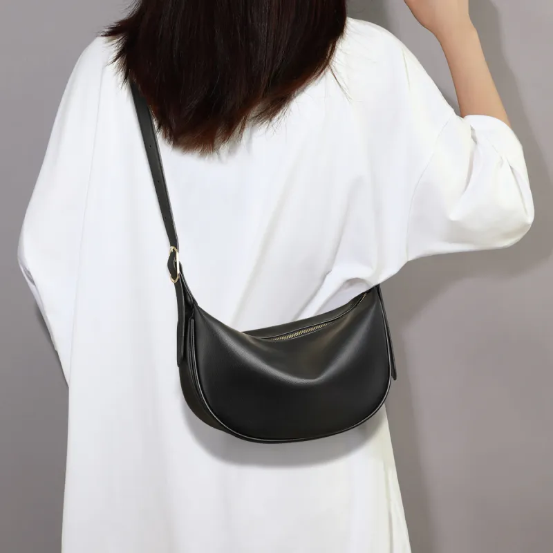 MILLIE'S Synthetic Leather Underarm Crossbody Bag, Shoulder Bag Regular Women's Black/White-1