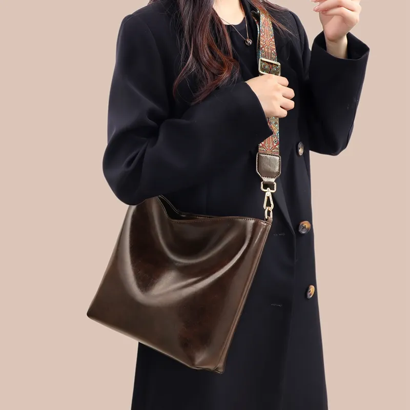 MILLIE'S Cow Leather Underarm Shoulder Bag, Crossbody Bag Tote Regular Women's Coffee-2
