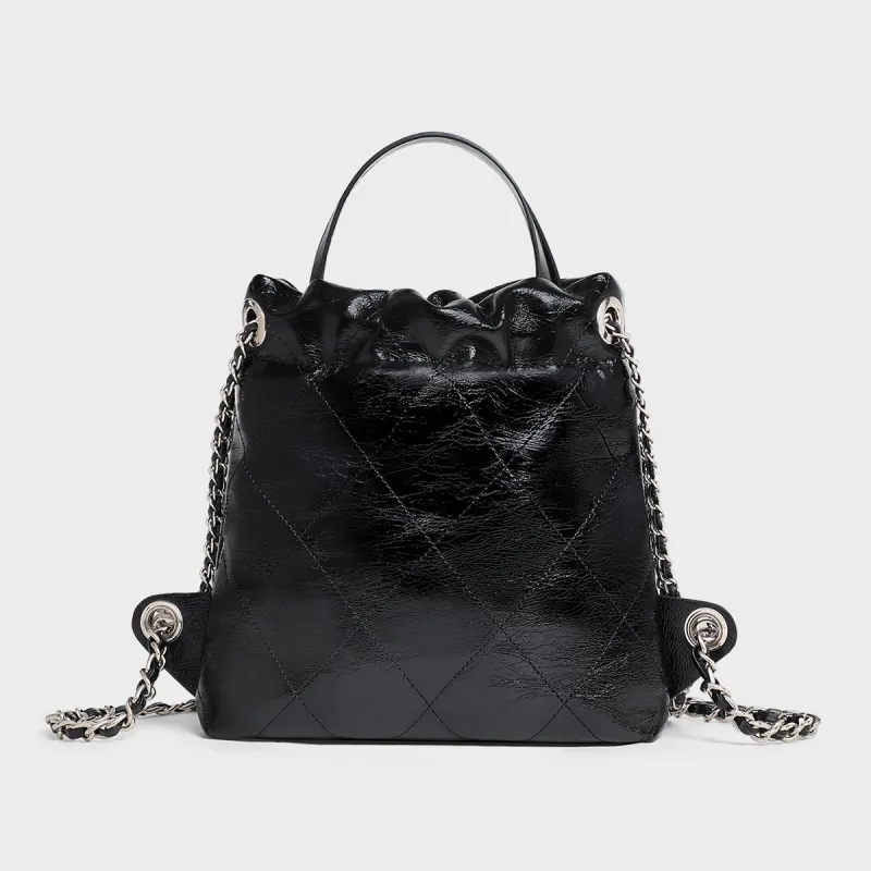 MILLIE'S Synthetic Leather Backpack Regular Women's Black-5