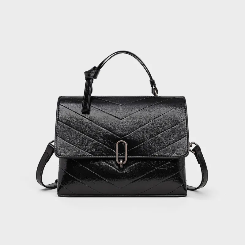 MILLIE'S Cow Leather Shoulder Bag, Crossbody Bag, Handbag Regular Women's Black-3