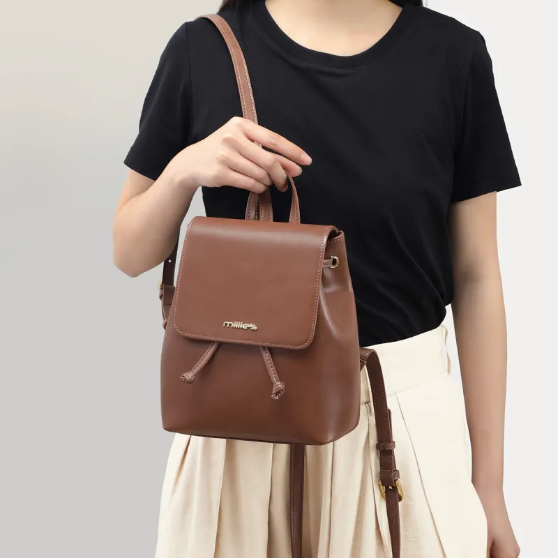 MILLIE'S Cow Leather With Synthetic Leather Backpack Women's Vintage Brown-2