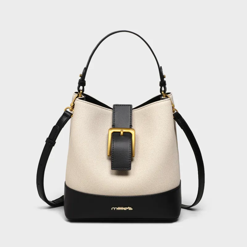 MILLIE'S Synthetic Leather One Shoulder Handbag Regular Women's Brown & White/Black & White-9