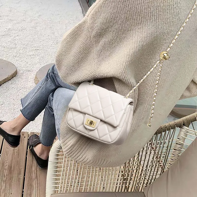 MILLIE'S Synthetic Leather Shoulder Bag Crossbody Bag Small Square Bag Regular Women's Black/Ecru-6