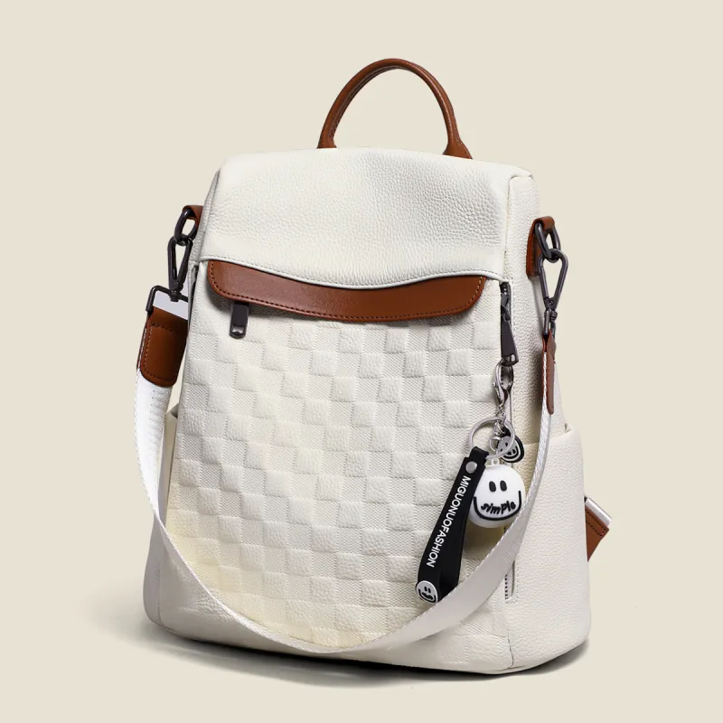 MILLIE'S Cow Leather Backpack Women's Ecru-2