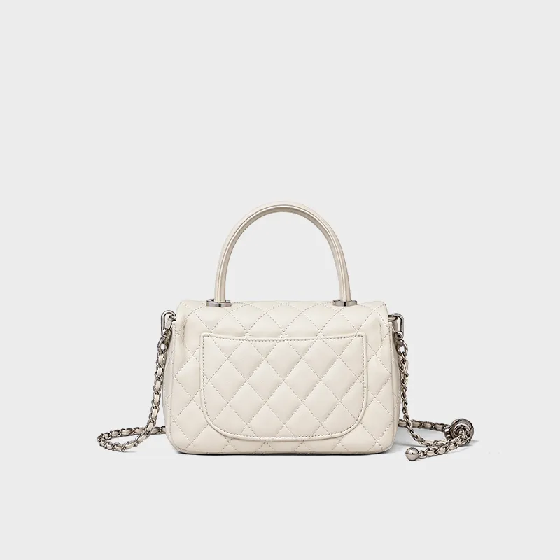 MILLIE'S Cow Leather With Synthetic Leather Handbag, Shoulder Bag, Crossbody Bag Regular Women's Ecru-4