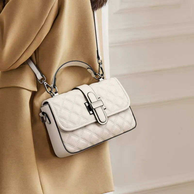 MILLIE'S Cow Leather Underarm Shoulder Bag, Crossbody Bag, Handbag Regular Women's Black/White-7