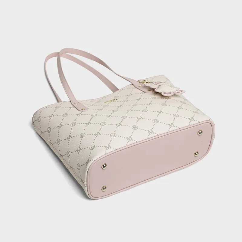 MILLIE'S Synthetic Leather Tote Bag, Shopping Bag, Portable Underarm Shoulder Bag Regular Women's Pink-3