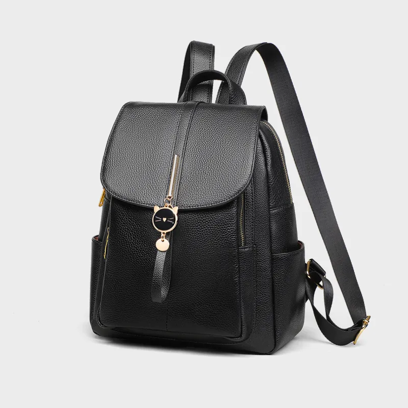 MILLIE'S Cow Leather Backpack Regular Women's Black-2