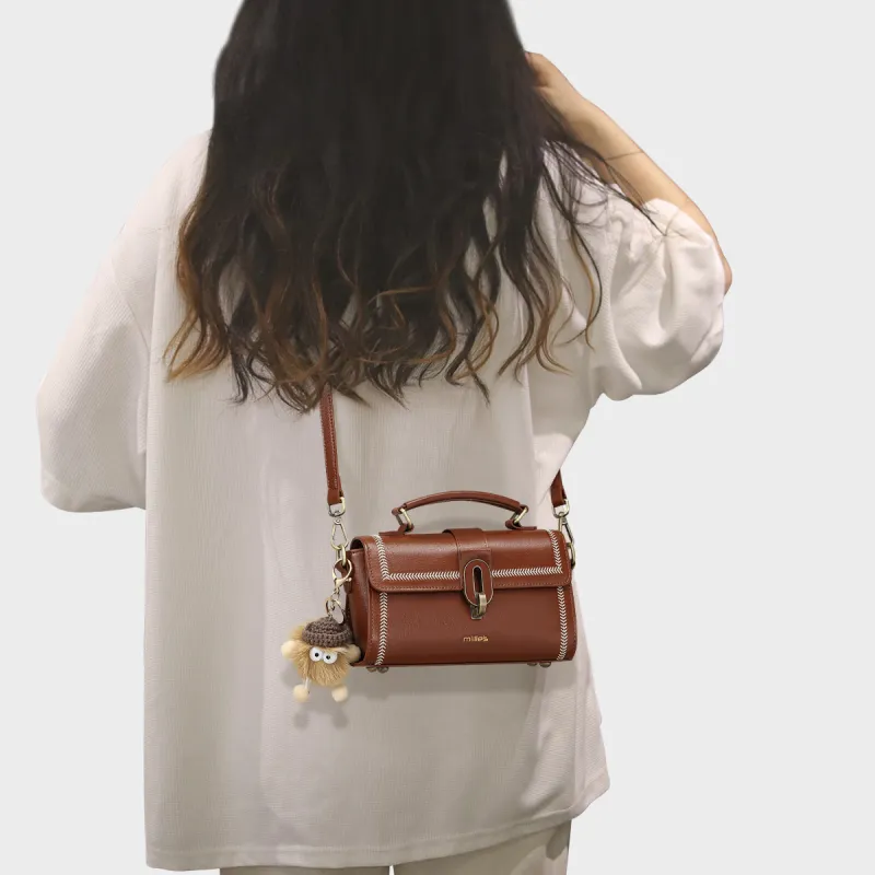 MILLIE'S Synthetic Leather Shoulder Bag, Crossbody Bag, Messenger Bag, Handbag Regular Women's Brown-2